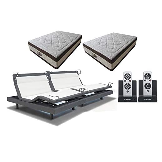 DynastyMattress 15.5-Inch AtlantisBreeze Gel Memory Foam with Reverie 8Q Adjustable Base Set Sleep System (Split King)