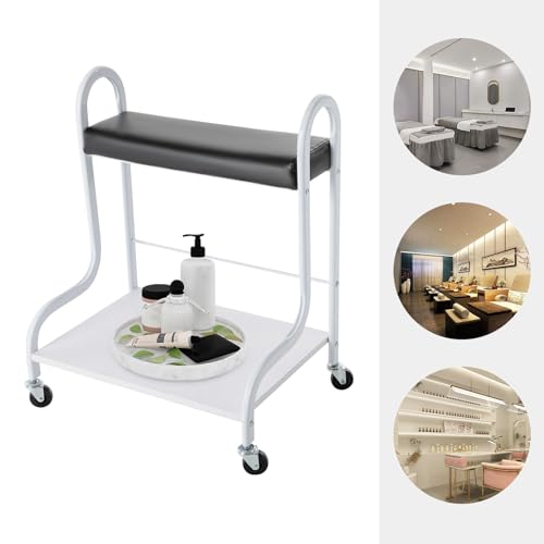Carrito Spa para Pies con Ruedas y Reposapiés Negro miniatura 4