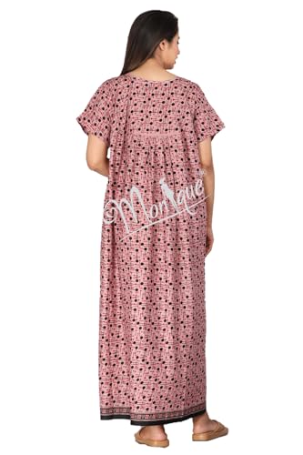 Image of Monique Brand 100% Pure Cotton Nighty for Woman | Floral Gown for Women Night Wear | Cotton Nighty for Women Stylish | Maxi for Women Cotton