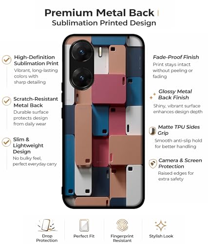 Image of Mobile Cover Design Premium 2D Printed Metal Back Case Cover for Vivo V29E 5G