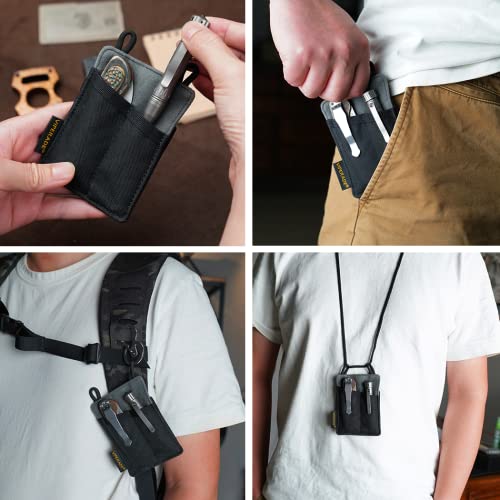 Viperade Ve8 Tool Pouch, Slim Edc Organizer, Nylon Edc Pouch With 3 Tool Storage Pocket, Men Pocket Organizer For Daily Carry (Small-Black) #TOP5