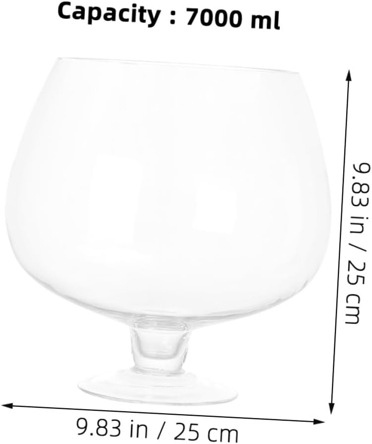 Glass Goldfish Tank and Small Fish Bowl Aquarium 7000ml Glass Desktop Betta Fish Bowl Hydroponic Plant Holder Decorative Aquarium for Home Office