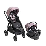 Joie Ginger DLX Travel System, 4-in-1 Stroller & Car Seat, Includes Lightweight Rue Infant Car Seat (Blush)