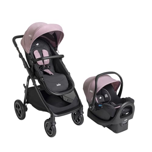 Joie Ginger DLX Travel System, 4-in-1 Stroller & Car Seat, Includes Lightweight Rue Infant Car Seat (Blush)