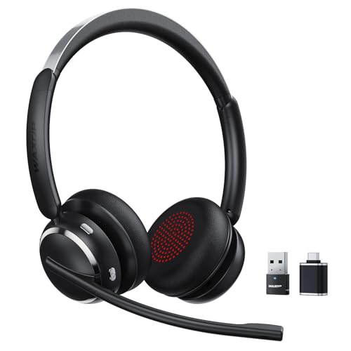 Waxop Wireless Headset with Mic for Work, Bluetooth...