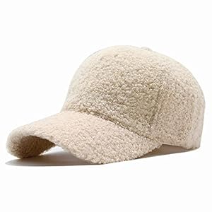 Faux Lamb Wool Baseball Cap for Men Women – Teddy Fleece Sports Hats Warm Winter Outdoor Travel