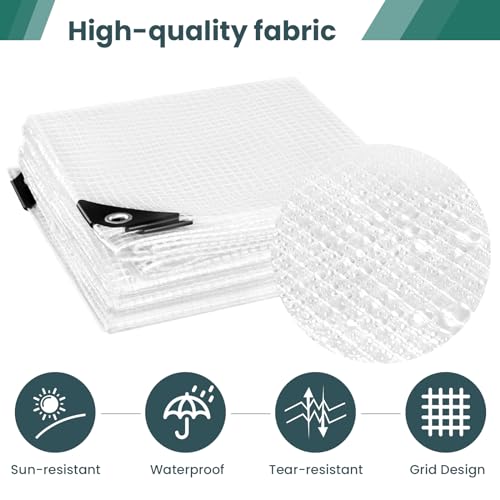 Lona impermeable 4x6 m de PE 140 g/m² transparente para protección exterior 3