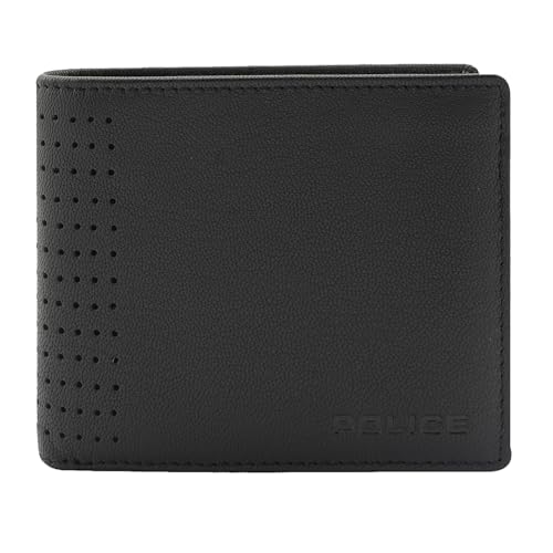 Image of Police Leather Coin Wallet for Men, Gents Purser with Card Holder Compartments (Black)