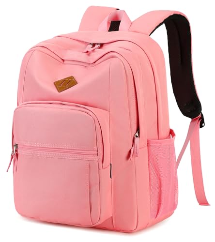 Image of abshoo Girls Solid Color Backpack For College Women Water Resistant School Bag (Peach Pink)