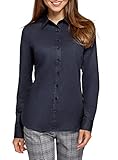 oodji Ultra Damen Baumwoll-Hemd Basic, Blau, DE 42 / EU 44 / XL