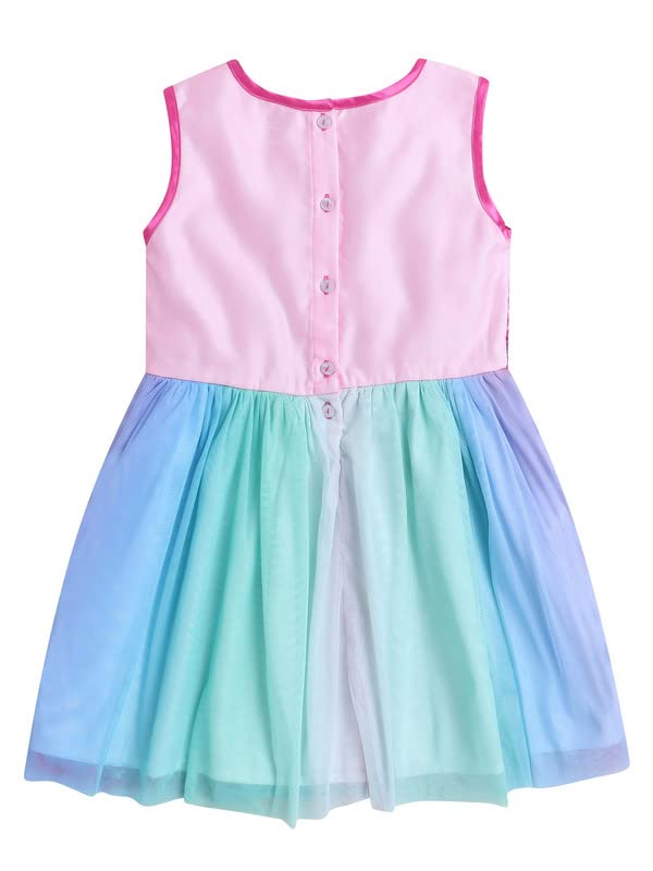 Image of Funshine Girls Spring Summer Casual Dress for Kids | Soft Breathable Comfortable Everyday Wear for Play School Outings Birthday Parties & Family Occasions | Stylish Lightweight Trendy Outfit