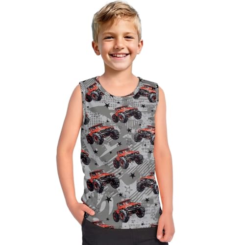 Boys Tank Tops Sleeveless Shirts Round Neck Athletic Vest Tees Summer Clothes 1-6 Years2