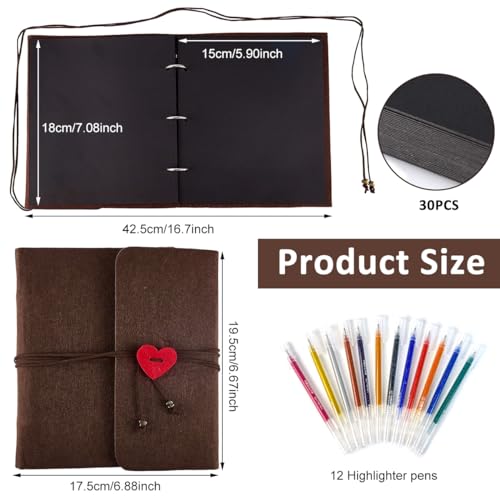 Image of HASTHIP DIY Photo Album 60 Pages with Color Stickers, Metallic Pen, Red Heart Closure, Felt Cover for Family, Graduations, Weddings, Scrapbooking, Memory Keeping, Free Size