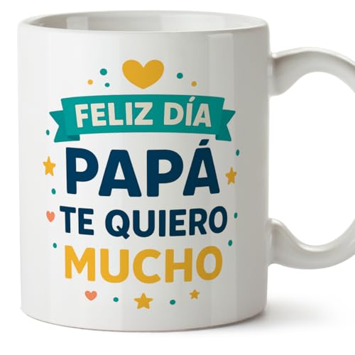 MUGFFINS taza papa con frase Feliz día papá Te quiero mucho en Español 330 Ml/11 oz | regalo padre | regalos cumpleaños padre | navidad | Papá y mamá v1.1MA MUGFFINS taza papa con frase Feliz día papá Te quiero mucho en Español 330 Ml/11 oz | regalo padre | regalos cumpleaños padre | navidad | Papá y mamá v1.1MA