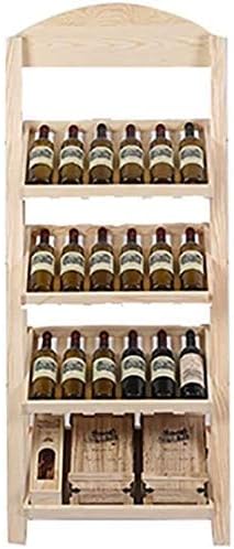 Estante de almacenamiento para vino de madera, soporte de exhibición para vino tipo piso, estante de exhibición para gabinete de vino, estante para