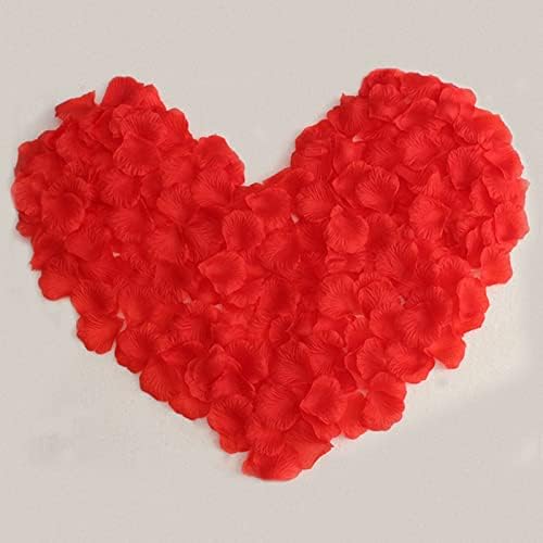 JANEMO 1000 Pcs Artificial Rose Petals Flowers Confetti, Reuseable Multifunction Red Rose Petals for Bedroom, Ideal for Wedding, Valentine's Day and Proposing Decoration
