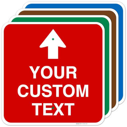Custom Personalized, with Up Arrow, 18x18 Inches, 3M EGP Reflective .063 Aluminum, Made in USA by Sigo Signs