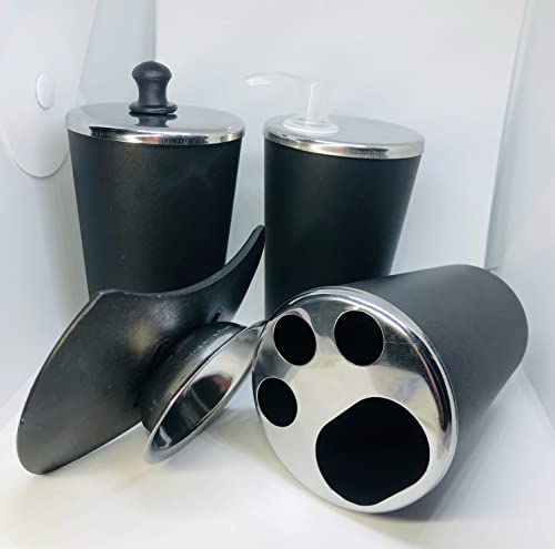 Kit Banheiro Inox Lavabo kit acessórios banheiro - 4 Peças COR:PRETO