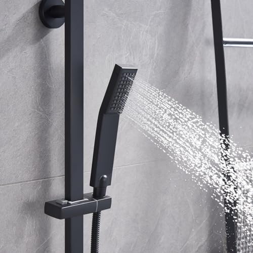 Mitigeur de bain mural noir robinet baignoire cascade luxe - 2