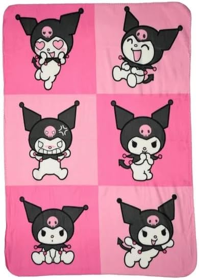 Miniatura 1 de Northwest Sanrio Kuromi - Manta de forro polar rosa de tacto sedoso, 45 x 60 pulgadas