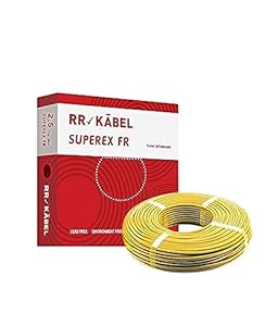 RR Kabel Superex Fr PVC Insulated 2.5mm Single Core Flexible Copper Wires & Cables for Domestic/Industrial Electric | Home Electric Wire | 90 Mtr |(Yellow)