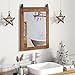 Tangkula Rustic Farmhouse Wall Mirror, 22 x 30 Inch, Barn Door Style with Wood Frame & Metal Bracket, Wall-Mounted Decorative Mirror for Bathroom, Living Room, Entryway