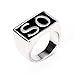 LOPEZ KENT Steel So Bague Mens Vintage Stainless, Noir Argent, Taille 57