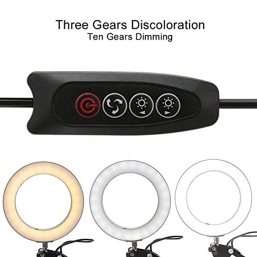 Faltbare LED-Schreibtischlampe, flexible Schwenkarm-Klemmhalterung Eyecare-Tischleuchte USB-Drei-Ton-Schreibtischleuchte… – Bild 5