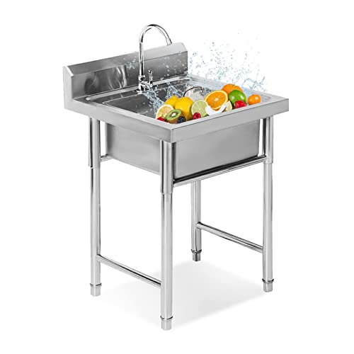 Évier extérieur en acier inoxydable à poser au jardin pour vos barbecues et récoltes
