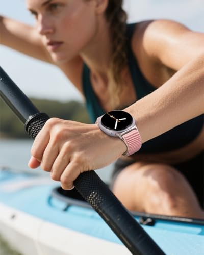 Fabric Band Compatible with Samsung Galaxy Watch 8 40mm/44mm, Soft Nylon Sport Loop Replacement for Galaxy Watch 8 Classic 46 mm Women Men (Pink) - image 2