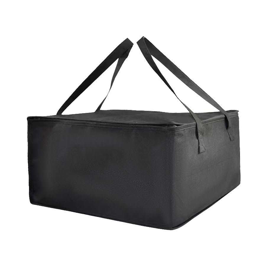 16" 42 Litre Large Pizza Bag for Uber Eats Menulog Doordash Delivery Bags Insulated Food Bag, Black, Modern
