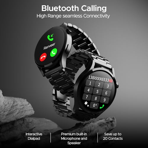 boAt Lunar Embrace w/Vibrant 1.51" (3.8 cm) AMOLED Display,Premium Metal Design, Functional Crown, 100+ Sports Mode, Animated Watch Faces, Built-in Games, Smart Watch for Men & Women(Steel Black) boAt Lunar Embrace w/Vibrant 1.51" (3.8 cm) AMOLED Display,Premium Metal Design, Functional Crown, 100+ Sports Mode, Animated Watch Faces, Built-in Games, Smart Watch for Men & Women(Steel Black)