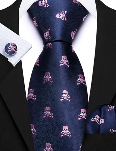 Image of Barry.Wang Men 6PCS Tie Silk Gift Necktie Clip Woven Tie Sets Party | Men Tie Classic Silk Gift Necktie With Tie Clip Jacquard Woven Neck Ties 6PCS Formal Wedding