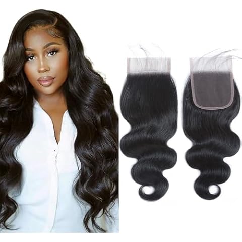Body Wave Lace Closure 4×4 Free Part 12A Unprocessed Human Hair Transparent Hd Swiss Lace Closures With Baby Hair 180% Density Body Wave Closure Natural Hair (16 Inch) Cover