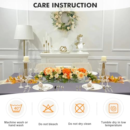 Image of SEPARO 2 Pack 4 Ft Grey Table Cover Fitted Rectangular Tablecloth Stretchable Fabric Table Cloth 4 ft Wrinkle-Free for Party Tradeshows Banquet Weddings Cocktail