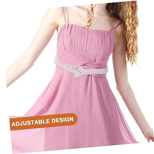 Chic Women Waist Belt Decorative Transparent Belt Fashion Accessory Round Buckle4