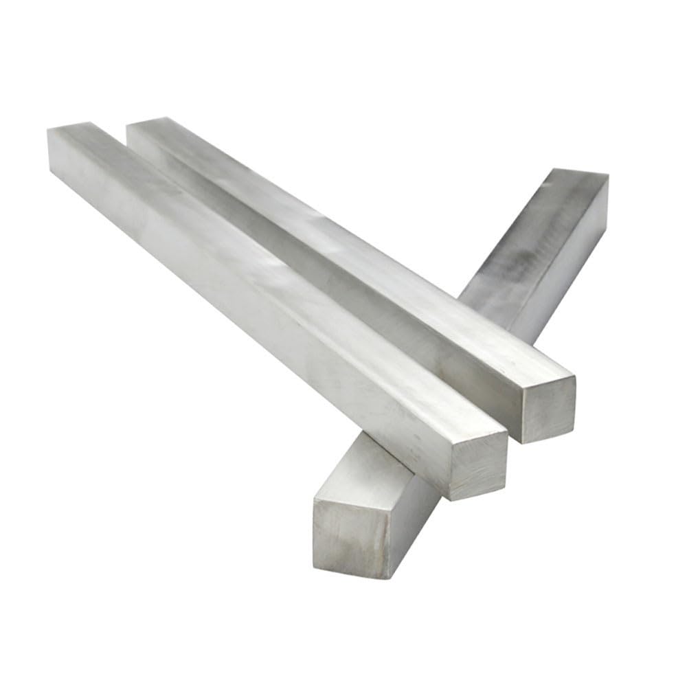 Barra Cuadrada Acero Inox 304 500mm Eje Lineal 3-18mm | Inoxidable, superficie pulida lisa, alta dureza, múltiples especificaciones, cortable, estructuralmente estable(12mmx12mm)