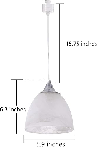 Miniatura 54 de Kiven Accesorio de iluminación de riel tipo H, luz colgante de pista de halo de vidrio regulable con control remoto, longitud ajustable con 3 modos