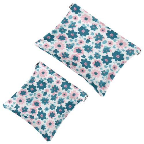 2 sacchetti estetici Flower-623 Shrapnel: borsa per il trucco essenziale per le donne in movimento Multicolore