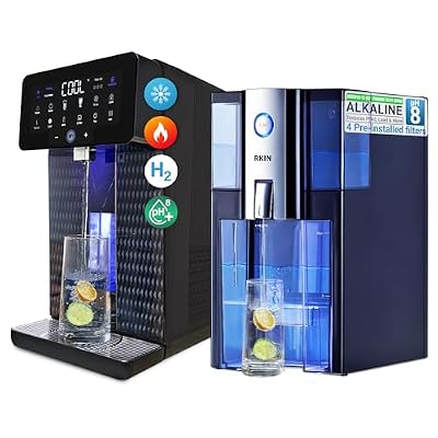 RKIN 2-in-1 Water Purifier Bundle - U1-W App-Enabled Countertop RO and Zero Installation Purifier, Reverse Osmosis Water Filter System Alkaline Dispenser