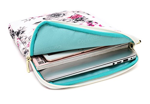 Canvaslove Chrysanthemum Waterproof Corner Protection Laptop Sleeve Bag Case With Pockets And Handle For Macbook Air Pro 13 And 13 Inch To 13.5 Inch Laptop #TOP4