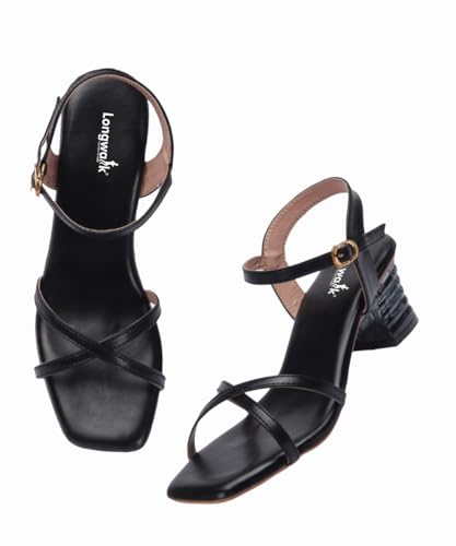 Image of Longwalk Women's Cross Strap Sandal, Transparent Heel Sandal for Girl's