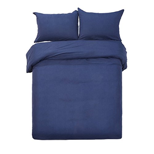 Word of Dream Brushed Microfiber Duvet Cover Set - Lightweight and Soft - Twin, Navy