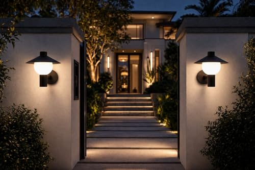 Image of FILLISKA LED Wall Light, 12 Watt, Indoor /Outdoor, Warm White, IP-65 Rated (Blact Hat-088)