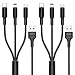 [2 Pack] Multi Charging Cable, YOUSAMS 3 in 1 Nylon Braided Multi USB Charger Fast Charging Cord Compatible with Most Smart Phones & Pads - 5ft/ Black