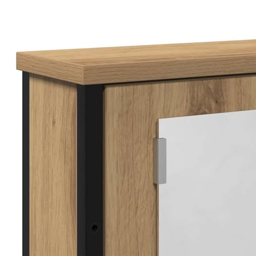 vidaXL Mueble de baño con Espejo de Roble Artesanal 42x12x60 cm, Armario Espejo de baño, Armario con Espejo, Armario de Pared de baño con Espejo - imagen 5