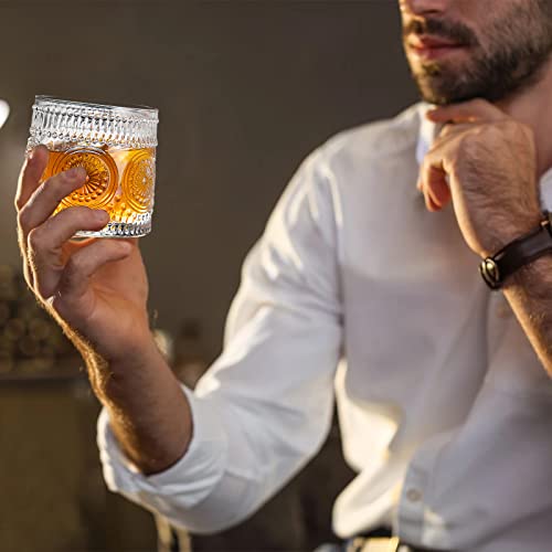 Copo de uísque, copo de uísque japonês giratório sem chumbo de 255 g, caixa de presente para uísque,