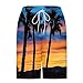 Mens Beach Casual Trousers Pants Shorts for Man Print Hawaiian Pleated Tropical Straight Leg Elastic Waist Summer Fall Shorts 2026 Clothing Fashion XXL