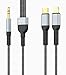 VIDVIE Aux Cable AL1113 Silver 2 in 1 Type-C and Lightning 3 Feet