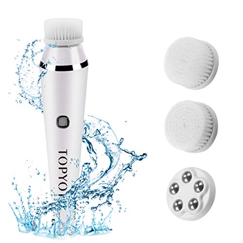 TOPyoth Facial Cleansing Brush, Facial Cleansing brush Rechargeable and Waterproof 3-in-1 Facial Brush use for Skin care Gentle Exfoliating Deep Cleansing Black & White
